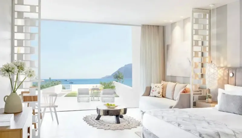 Deluxe Junior Suite Private Garden With Sea View @ Ikos Aria