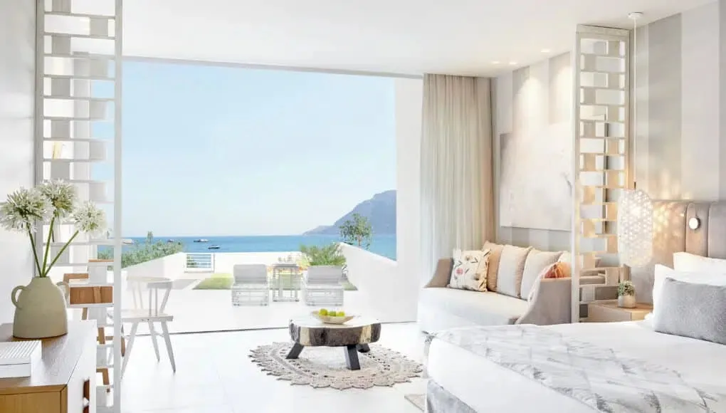 Deluxe Junior Suite Private Garden With Sea View @ Ikos Aria