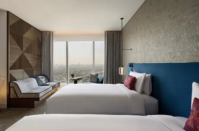 Studio Twin Room With Island View @ SO  Uptown Dubai