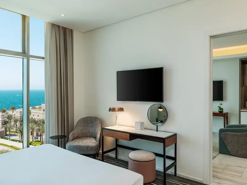 1 Bedroom Suite Dining Kitchen Balcony Arabian Sea View @ Th8 Palm Dubai Beach Resort Vignette Collection