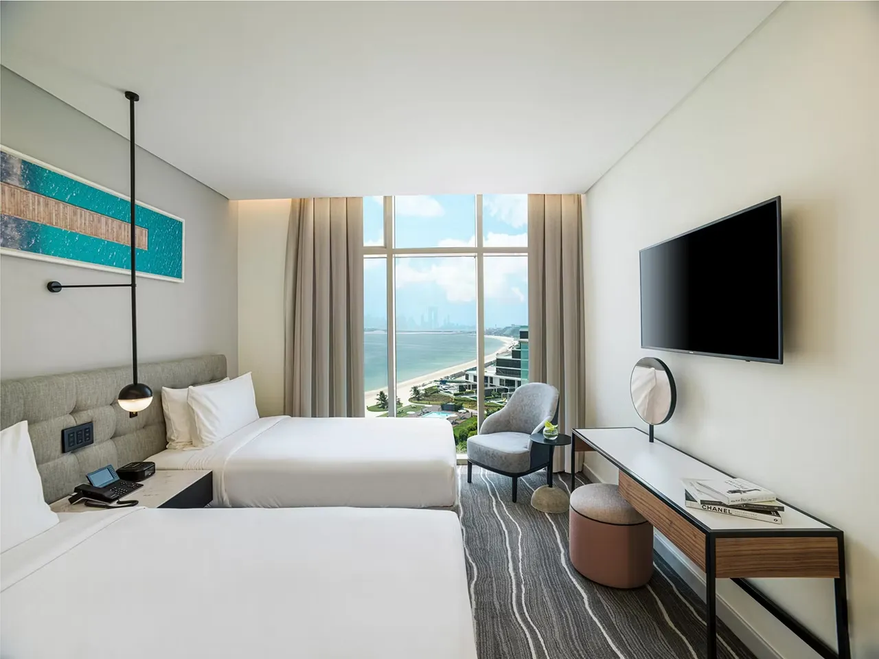 2 Twin Deluxe Palm Sea View @ Th8 Palm Dubai Beach Resort Vignette Collection