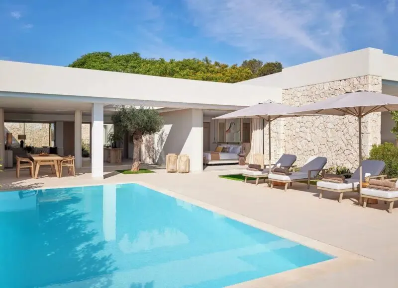 Deluxe Two Bedroom Residence Private Pool Front Coastal View @ Ikos Porto Petro