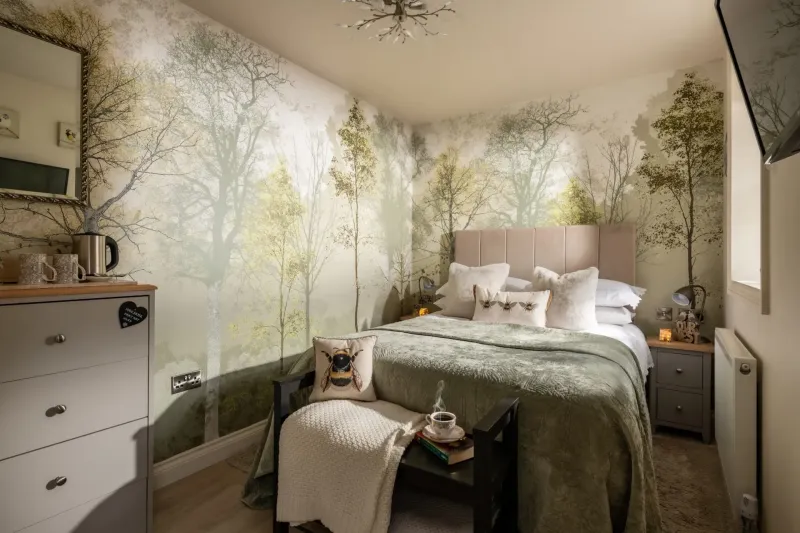 Lily   Garden Double Room with Walk in Shower @ Afon Rhaiadr Country House