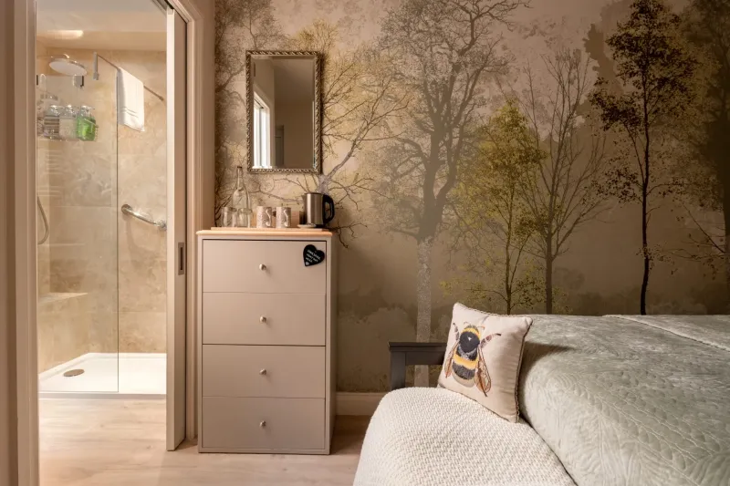 Lily   Garden Double Room with Walk in Shower @ Afon Rhaiadr Country House