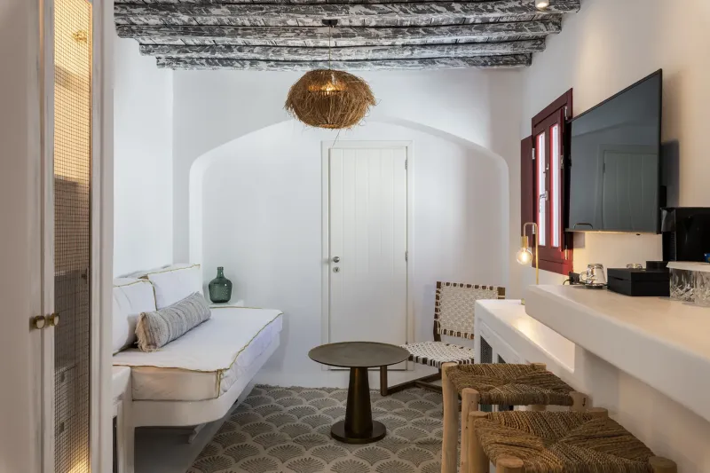 Mykonian Suite with Terrace  Jacuzzi  Sea  amp  Old Town Views @ The TownHouse   Mykonos  Adults Only