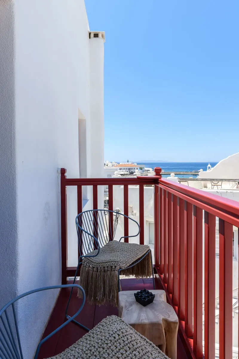 Sunset View with Balcony @ The TownHouse   Mykonos  Adults Only
