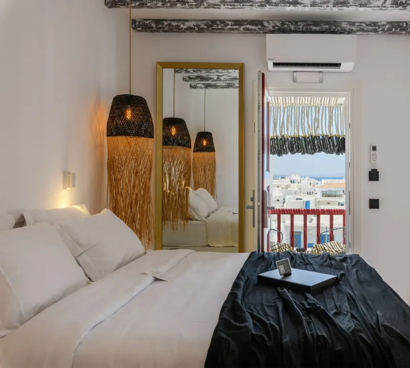 Sunset View with Balcony @ The TownHouse   Mykonos  Adults Only